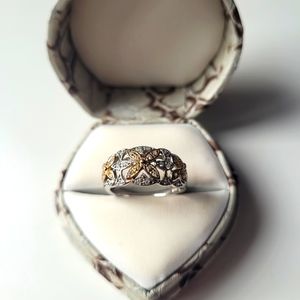 Tocara 925 silver ring with rhinestones